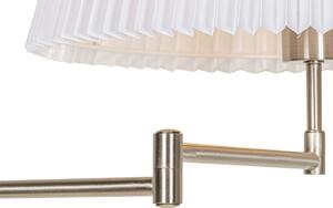 Čelična podna lampa s bijelim plisiranim sjenilom i podesivim krakom - Ladas Deluxe