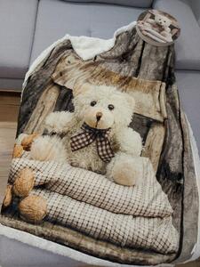 Kvalitetna dječja deka za kolica s medvjedićem 130 x 160 cm