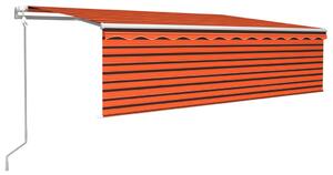 VidaXL Automatska tenda na uvlačenje s roletom 5x3 m narančasto-smeđa
