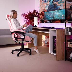 Zondo Uredska fotelja Juventa (s RGB LED s rasvjetom) (ružičasta + bijela). 1040137