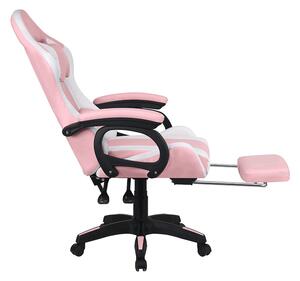 Zondo Uredska fotelja Juventa (s RGB LED s rasvjetom) (ružičasta + bijela). 1040137