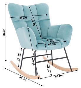 Zondo Dizajnerska fotelja za ljuljanje Kerem (mentol). 1040154