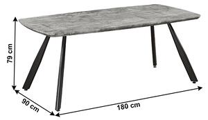 Zondo Blagovaonski stol Pasco (za 8 osoba) (beton + crna). 1040191