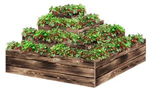 ATMOWOOD Kutna 4-katna drvena gredica za cvijećet 120 x 120 x 60 cm - pougljena