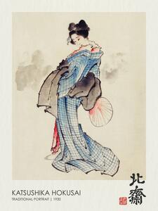 Reprodukcija Traditional Geisha Portrait (1830), Katsushika Hokusai