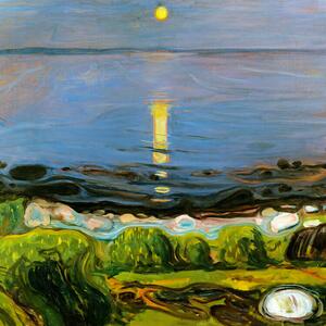 Reprodukcija Summer Night by the Beach, Edvard Munch