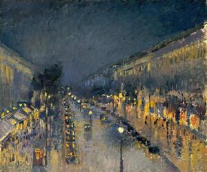 Reprodukcija The Boulevard Montmartre at Night, 1897, Pissarro, Camille