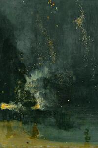 Reprodukcija umjetnosti Nocturne in Black & Gold (The Fallen Rocket) - James McNeill Whistler, (26.7 x 40 cm)