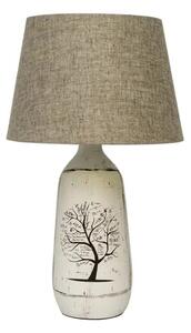 KERAMIČNA STOLNA LAMPA/E27/MAX 42W/OVALNA/S DIZAJNOM DRVA/BEŽ VK/03038/G