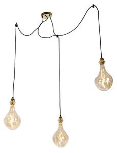 Viseća svjetiljka zlatna 3 svjetla uklj. LED zlatna prigušiva - Cava Luxe
