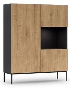 VITRINA LANZZI - CRNA MAT/HRAST