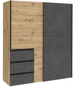 Garderobni ormar WINN 2 W2QS823E71 (hrast/tamno siva)