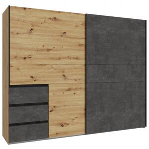 Garderobni ormar WINN 2 W2QS52331 (hrast/tamno siva)