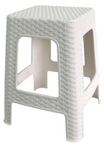 Plastična stolica Mega plast tabure ratan bijela