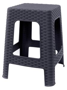 Plastična stolica Mega plast tabure ratan antracit
