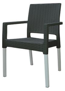 Plastična stolica Mega plast ratan Lux antracit