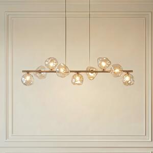 TK Lighting Lava viseća lampa, bež, 9 žarulja, staklo, duljina 116 cm, G9, prigušiva, Bež, Dnevni boravak/blagovaonica, Staklo