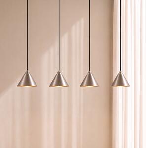 Lucande Rhodes LED viseća svjetiljka, 4 žarulje, nikl, 82 cm, prigušiva, Metalik, Dnevni boravak/blagovaonica, Metal
