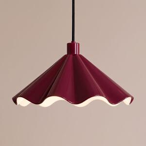 Lindby Lilliet viseća svjetiljka, Ø 34 cm, tamnocrvena, metal, E27, prigušiva, Crvena, Dnevni boravak/blagovaonica, Metal