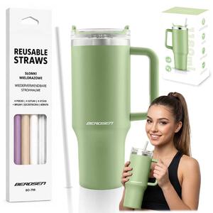Berdsen termos šalica sa slamkama 1180 ml zelena