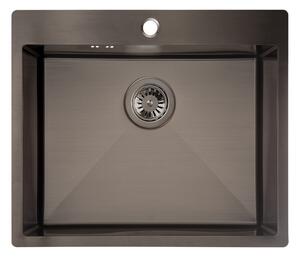 Inox sudoper LAVEO MARMARA SA SIFONOM, GRAFIT 51X59 CM