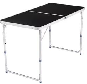 Sklopivi kamperski stol aluminijski crni 120 × 60 cm