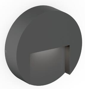 Wever & Ducré Lighting WEVER DUCRÉ Reto okrugla vanjska zidna svjetiljka 1.3 LED, antracit, prigušiva, Crno, Aluminij, Zidna utičnica ispod