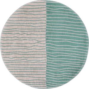 Krem/tirkizni perivi okrugli tepih ø 80 cm Yuvarlak – Vitaus