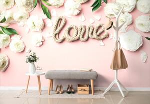 Fototapeta s natpisom Love u romantičnom dizajnu