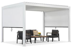 Samostojeća terasa pergola Lagos 3x4 s bočnim roletama, dužine 3 m, Garden Point bijela