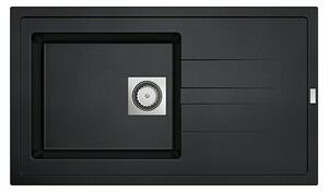 Carea Ugradbeni sudoper Tango (D x Š: 86 x 50 cm, 1 korito, CAREAlith®, Crne boje)