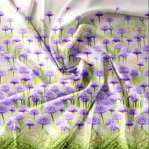3D Posteljina PURPLE FLOWERS zelena Dimenzije posteljine: 70 x 80 cm | 140 x 200 cm