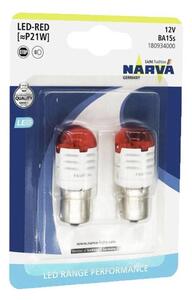 SET 2x LED žarulja P21W BA15s/1,75W/12V crvena - Narva 18093RPNVAB2