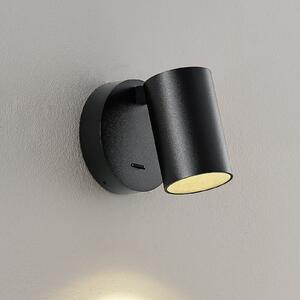 Deko-Light Zidni reflektor CAN TILT, crni, Ø 10 cm metalni prekidač GU10, Crno, Dnevni boravak/blagovaonica, Aluminij, Zid okrugli
