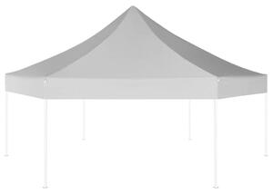 VidaXL Šesterokutni prigodni sklopivi šator sivi 3,6 x 3,1 m