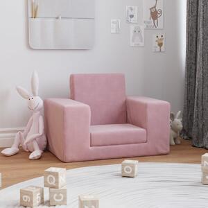 VidaXL Dječja fotelja ružičasta od mekanog pliša