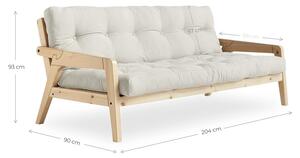 Kauč na razvlačenje od sivog samta 204 cm Grab - Karup Design