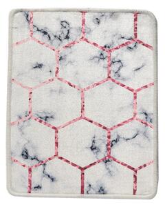 Bijelo-sivi kupaonski tepih 60x40 cm Honeycomb - Foutastic