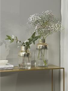 Ručno puhana staklena vaza zlatne boje Westwing Collection Uma, visina 27 cm