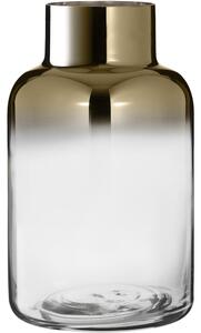 Ručno puhana staklena vaza zlatne boje Westwing Collection Uma, visina 27 cm