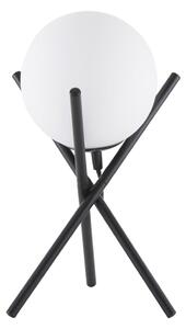 Crno bijela stolna lampa sa staklenim sjenilom Westwing Collection Erik, visina 33 cm