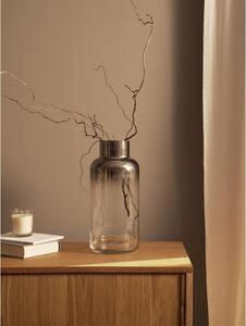 Ručno puhana staklena vaza u srebrnoj Westwing Collection Uma, visina 35 cm