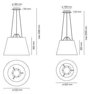 TOLOMEO MEGA VISILICA E27/220V CRNA SA SJENILOM 420mm 0782030A + 0772030A AR0782030A+AR0772030A