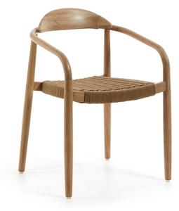 Drvena stolica sa bež sjedištem Kave Home Glynis