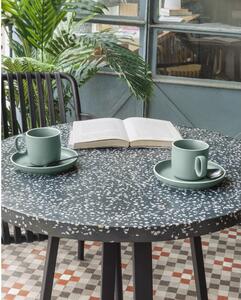 Crni vrtni stol s kamenom pločom Kave Home Tella, ø 70 cm
