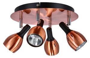 Stropna lampa bakrene boje s metalnim sjenilom 35x35 cm Cross – Candellux Lighting
