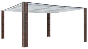 VidaXL Sjenica s krovom od poliratana 400 x 400 x 200 cm smeđa i krem