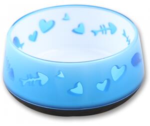 Plava plastična zdjela za mačiće LOVE BOWL