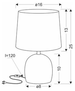 Krem stolna lampa s tekstilnim sjenilom (visina 25 cm) Adelina – Candellux Lighting