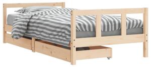 VidaXL Okvir za dječji krevet s ladicama 90x190 cm od masivne borovine